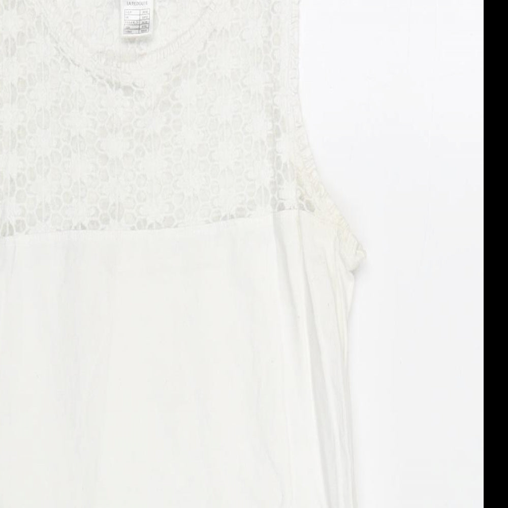 Womens UK Size 10 La Redoute White Basic Tank