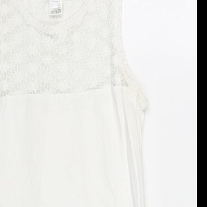 Womens UK Size 10 La Redoute White Basic Tank