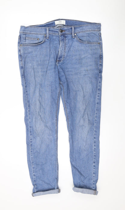 Womens UK Size 34 in Marks and Spencer Regular Fit Straight Blue Jeans