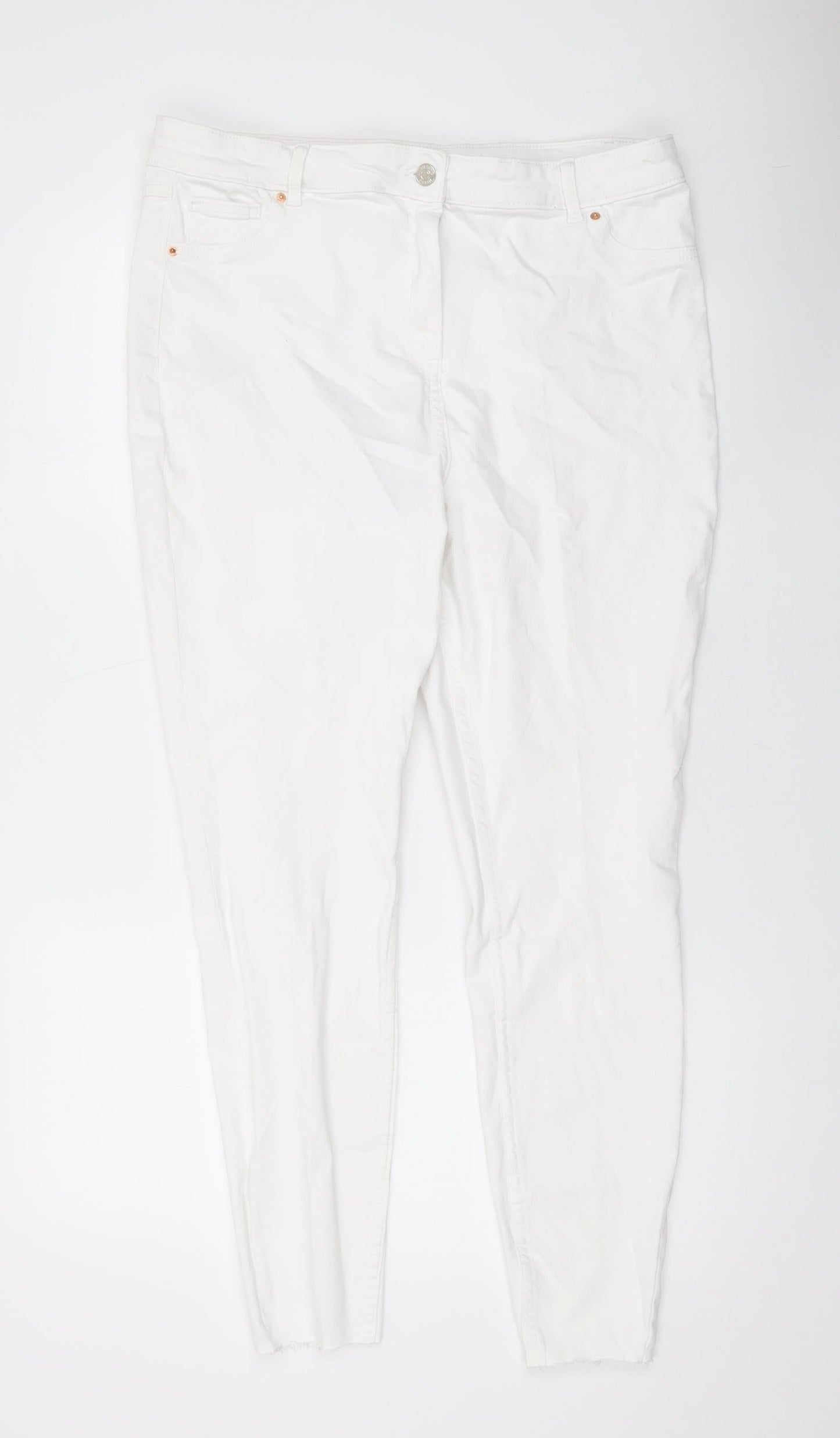 Womens UK Size 18 Papaya Regular Fit Skinny White Jeans