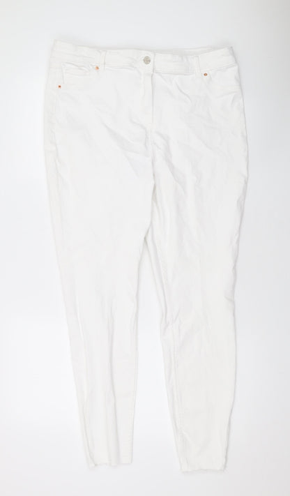 Womens UK Size 18 Papaya Regular Fit Skinny White Jeans