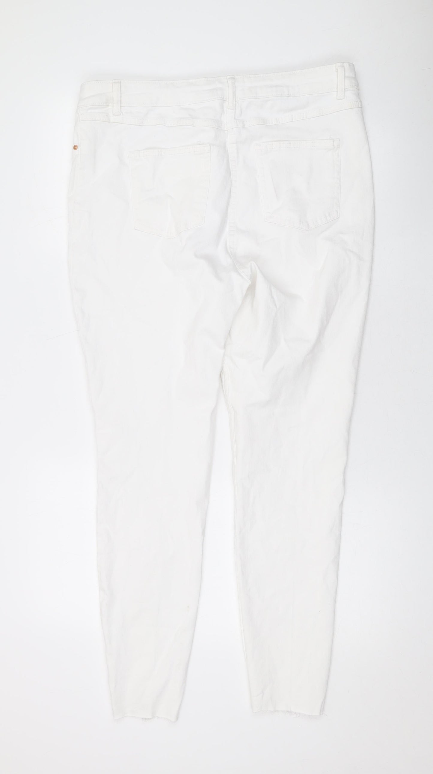 Womens UK Size 18 Papaya Regular Fit Skinny White Jeans