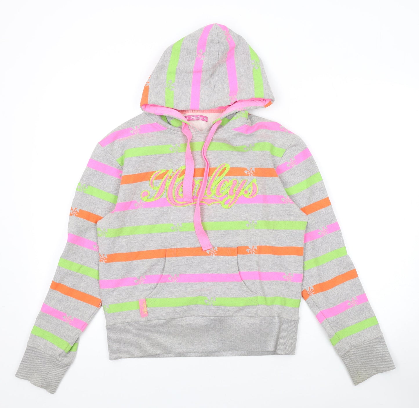 Henleys Womens Multicoloured Striped Cotton Pullover Hoodie Size XS Pullover