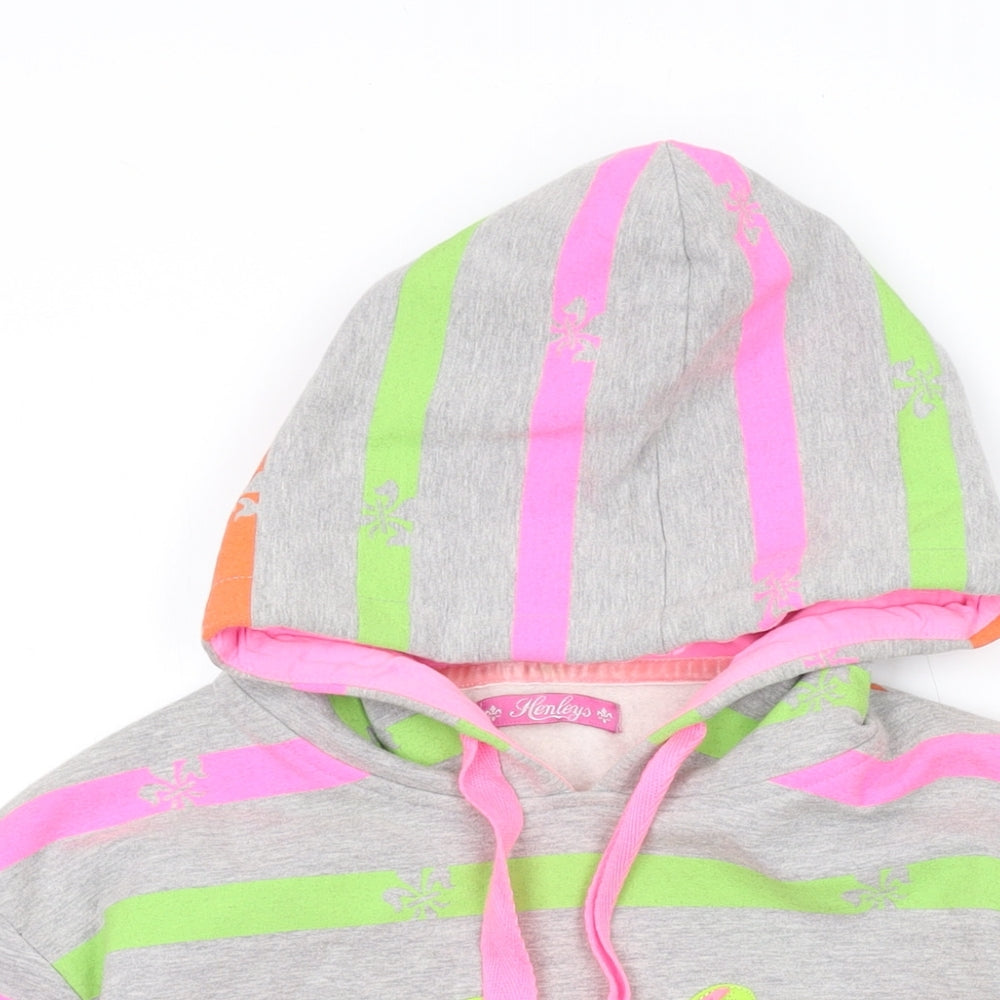 Henleys Womens Multicoloured Striped Cotton Pullover Hoodie Size XS Pullover