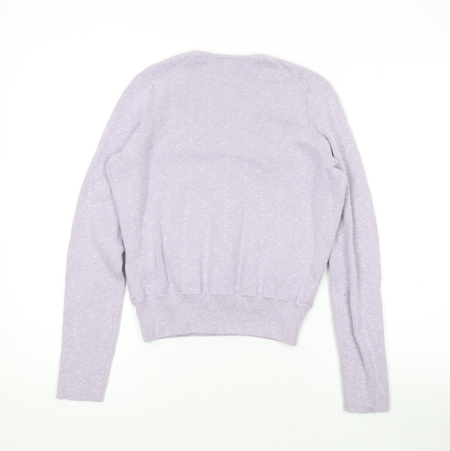 Madewell Womens Purple V-Neck Cotton Pullover Jumper Size XS