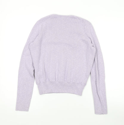Madewell Womens Purple V-Neck Cotton Pullover Jumper Size XS