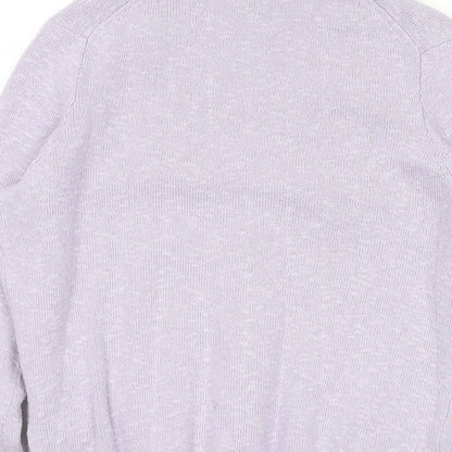 Madewell Womens Purple V-Neck Cotton Pullover Jumper Size XS