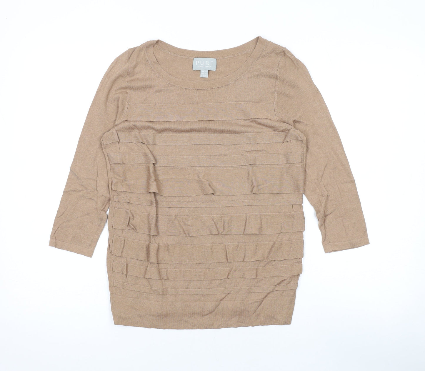 Womens UK Size 12 Pure Brown Pullover Jumper