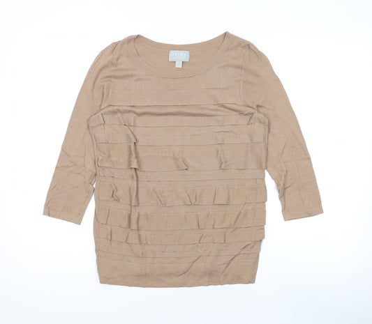 Womens UK Size 12 Pure Brown Pullover Jumper