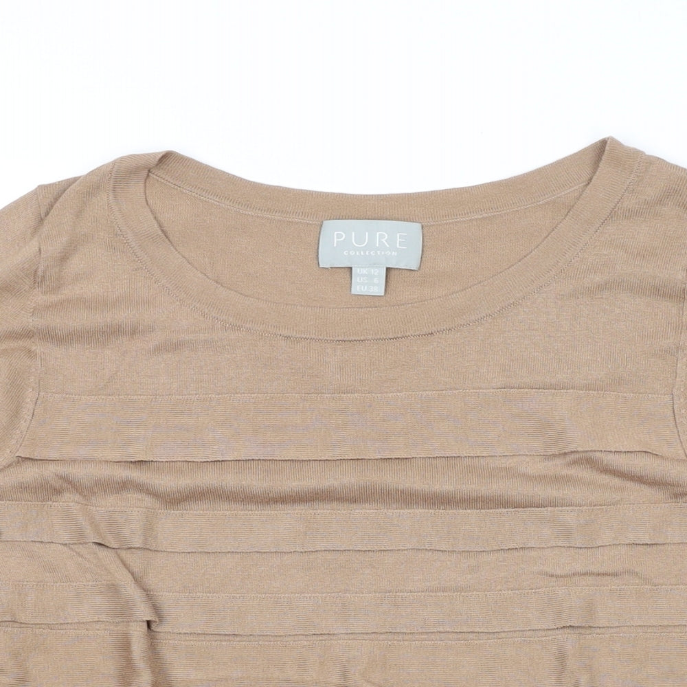 Womens UK Size 12 Pure Brown Pullover Jumper