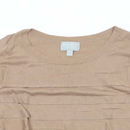 Womens UK Size 12 Pure Brown Pullover Jumper