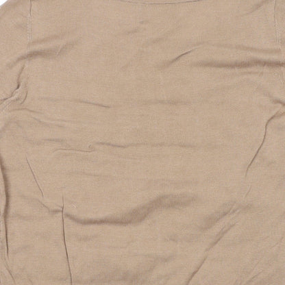 Womens UK Size 12 Pure Brown Pullover Jumper