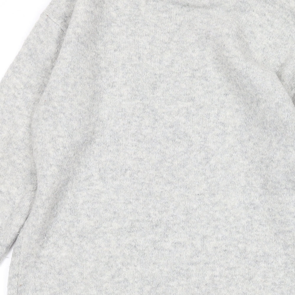 Uniqlo Girls Grey Mock Neck Acrylic Pullover Jumper Size 9-10 Years Pullover