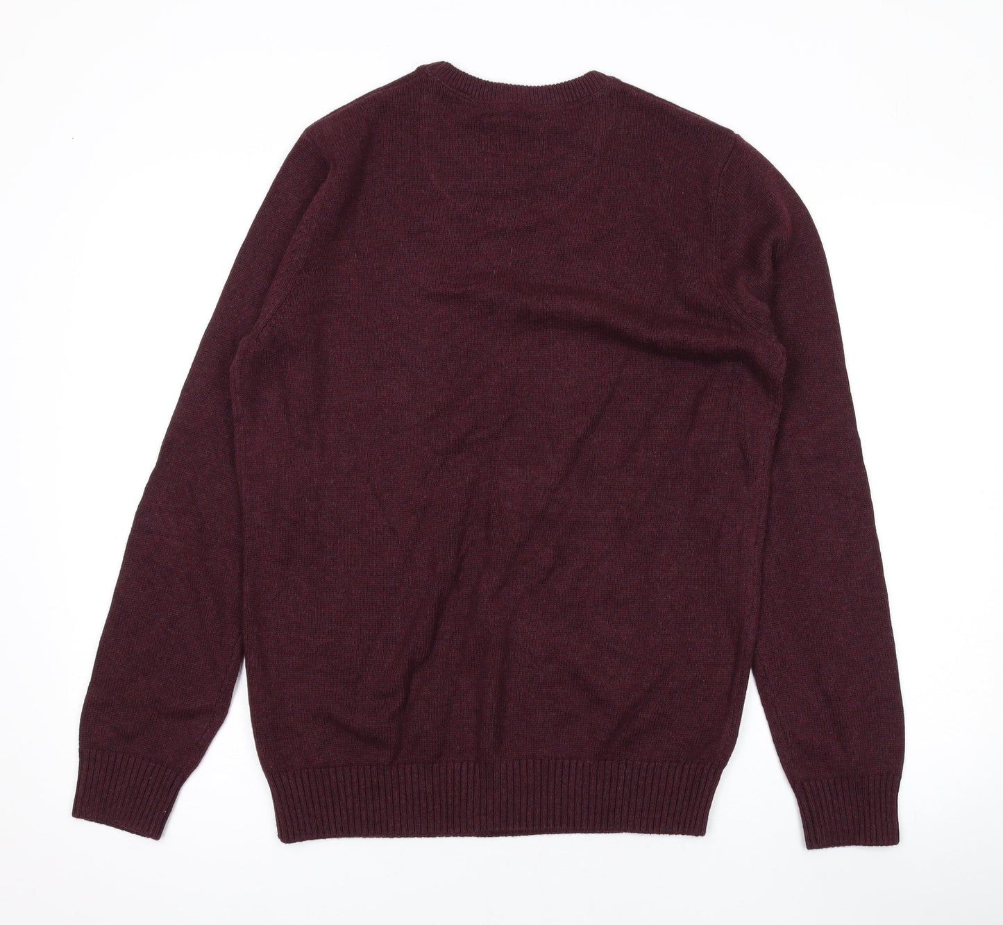 Kronstadt Mens Purple Round Neck Cotton Pullover Jumper Size S Long Sleeve