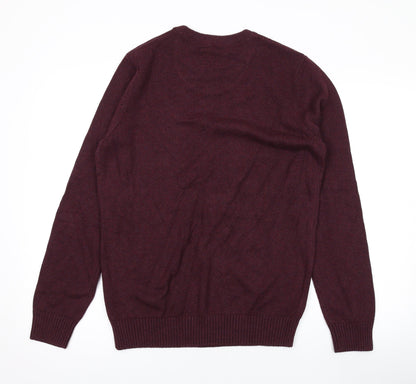 Kronstadt Mens Purple Round Neck Cotton Pullover Jumper Size S Long Sleeve
