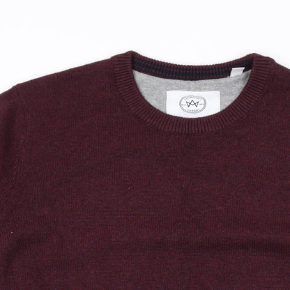 Kronstadt Mens Purple Round Neck Cotton Pullover Jumper Size S Long Sleeve