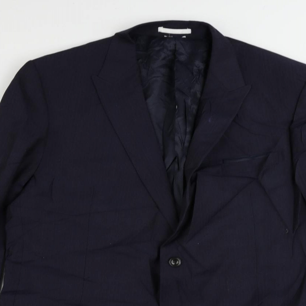 Mens UK Size 46 Marks and Spencer Regular Blue Suit Jacket