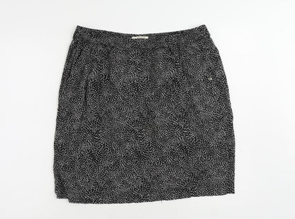 Q Garcia Womens Black Geometric Viscose Straight & Pencil Skirt Size XL - Pockets Elastic Waist