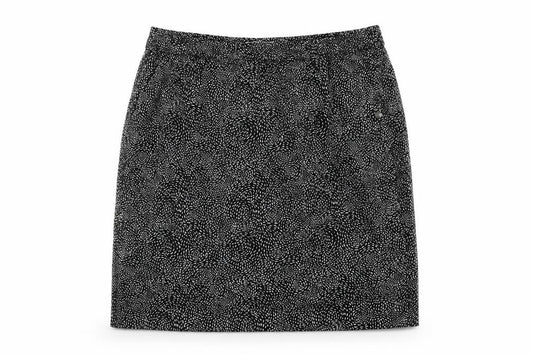 Q Garcia Womens Black Geometric Viscose Straight & Pencil Skirt Size XL - Pockets Elastic Waist