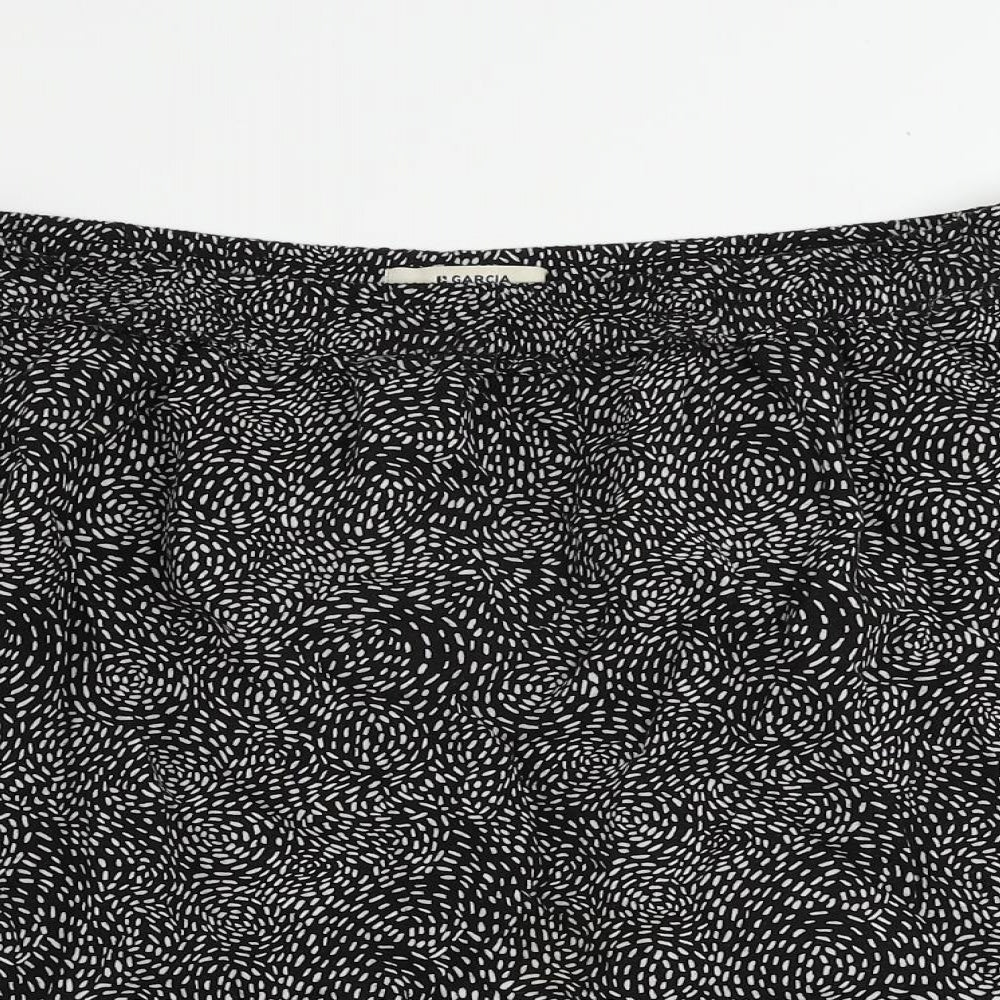 Q Garcia Womens Black Geometric Viscose Straight & Pencil Skirt Size XL - Pockets Elastic Waist