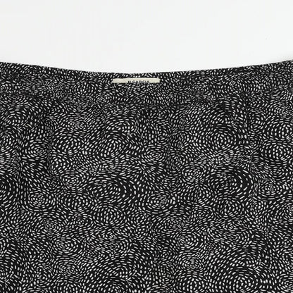 Q Garcia Womens Black Geometric Viscose Straight & Pencil Skirt Size XL - Pockets Elastic Waist