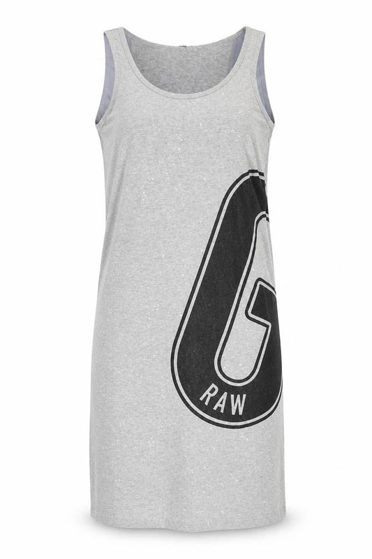 G-Star Raw Womens Grey Cotton Tank Dress Size L Scoop Neck Pullover