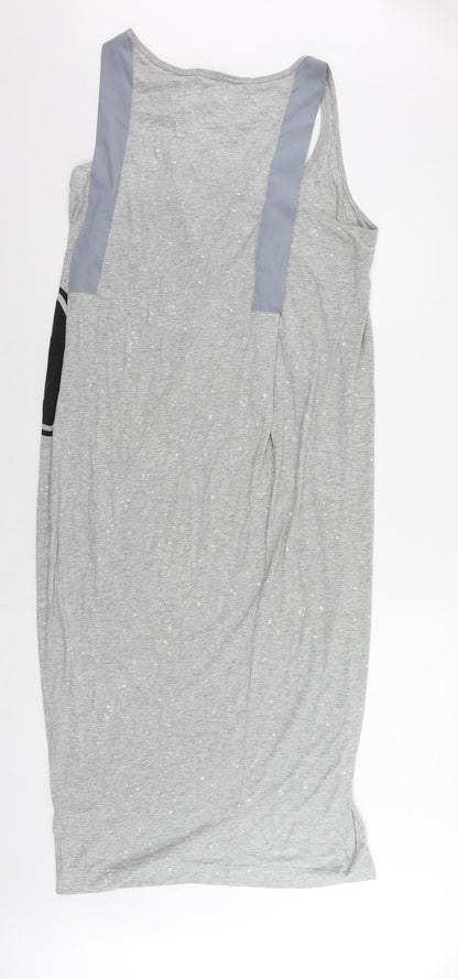 G-Star Raw Womens Grey Cotton Tank Dress Size L Scoop Neck Pullover