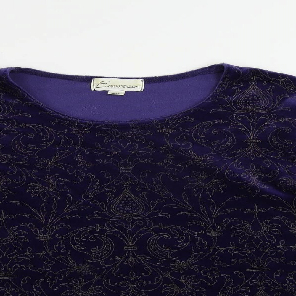 Womens UK Size 8 Emreco Purple Basic Blouse