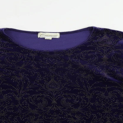 Womens UK Size 8 Emreco Purple Basic Blouse