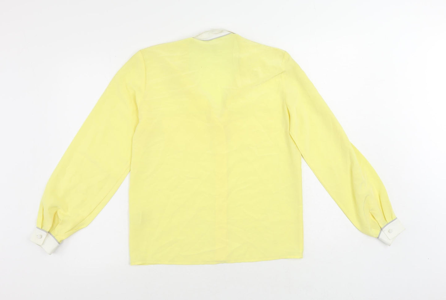 Womens UK Size 8 Planet Yellow Basic Button-Up