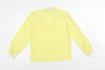 Womens UK Size 8 Planet Yellow Basic Button-Up