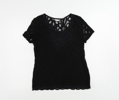 Womens UK Size 10 Per Una Black Basic Blouse