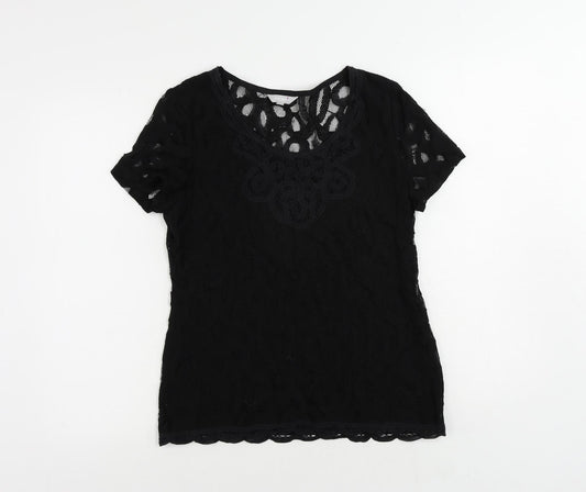 Womens UK Size 10 Per Una Black Basic Blouse