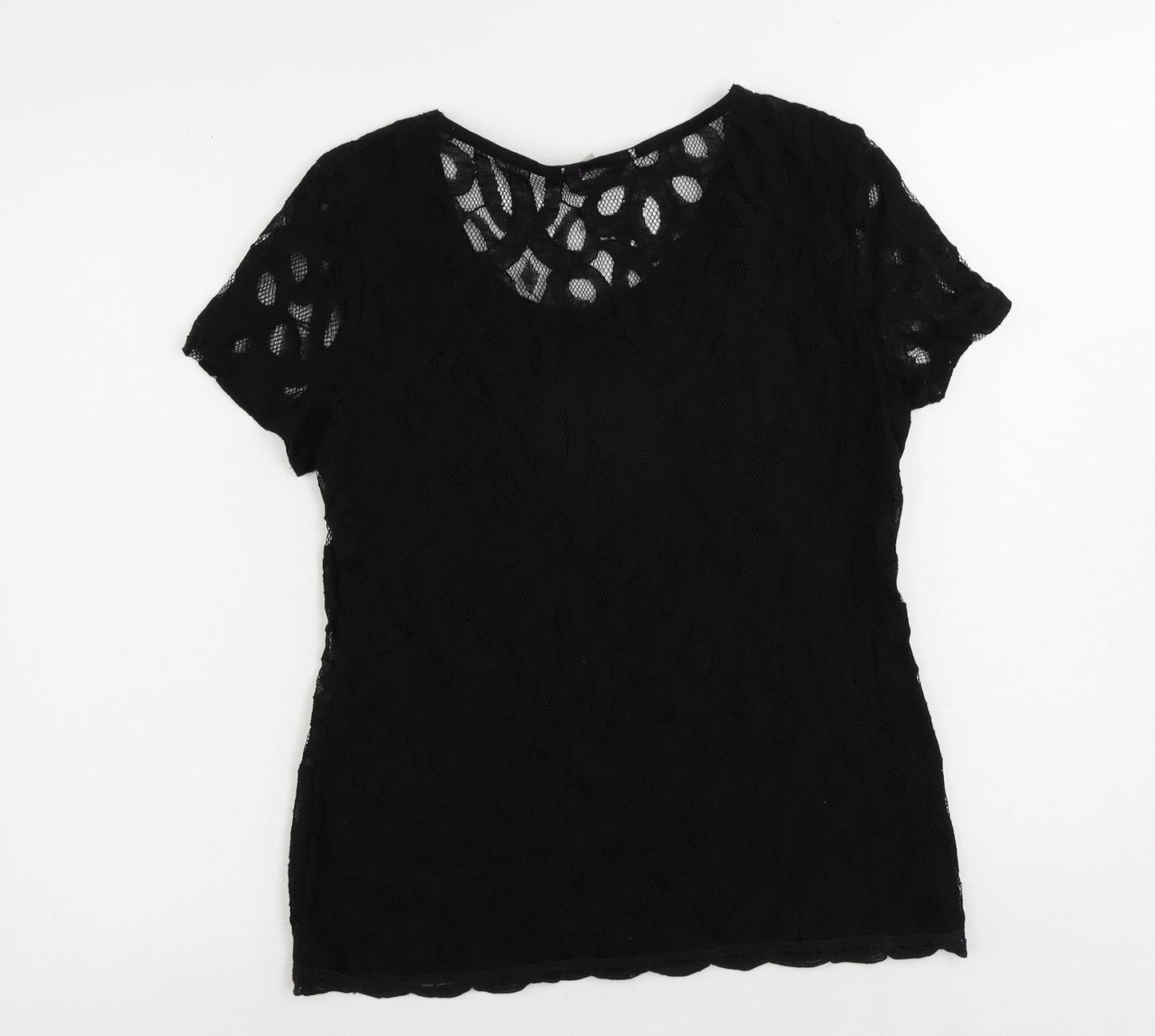 Womens UK Size 10 Per Una Black Basic Blouse