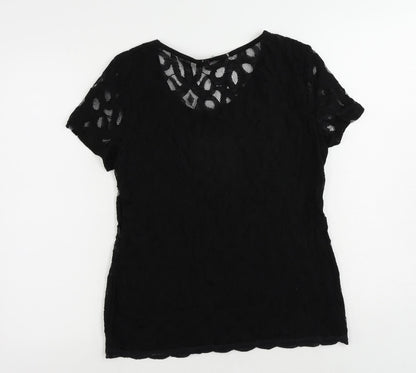 Womens UK Size 10 Per Una Black Basic Blouse