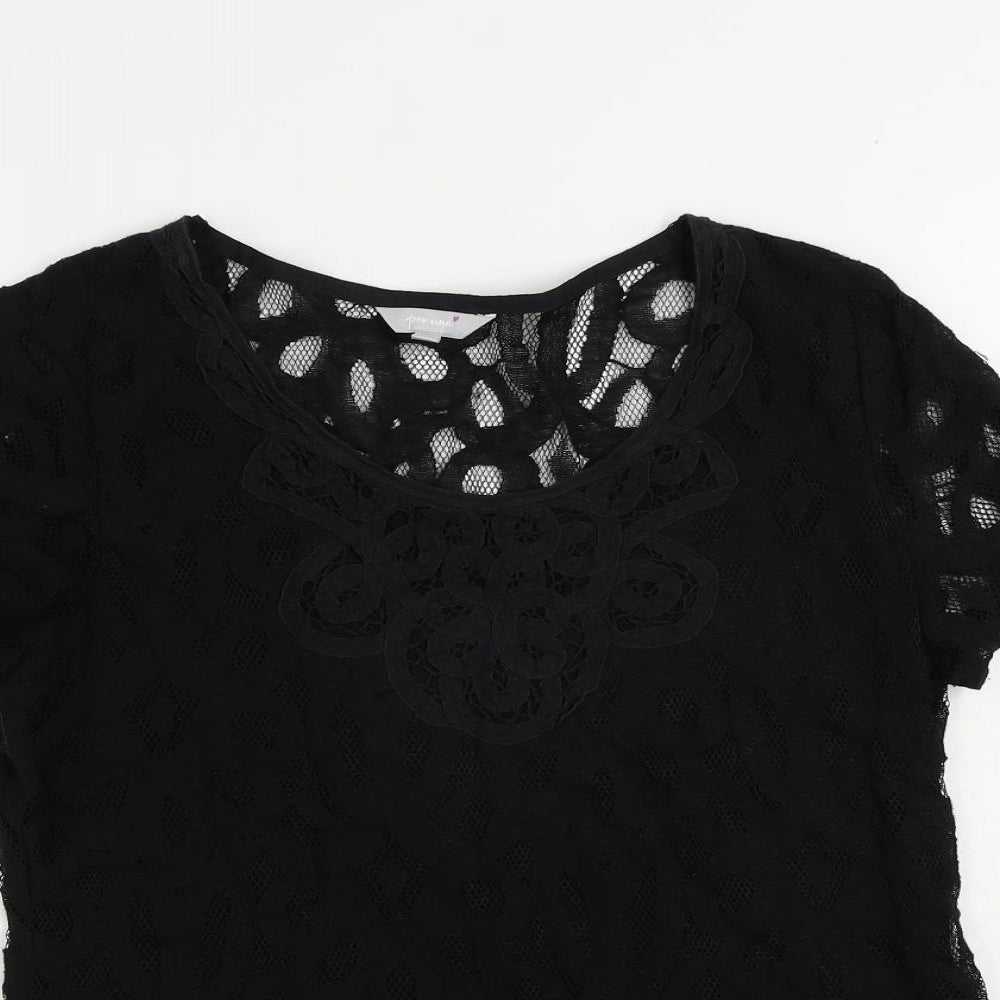 Womens UK Size 10 Per Una Black Basic Blouse
