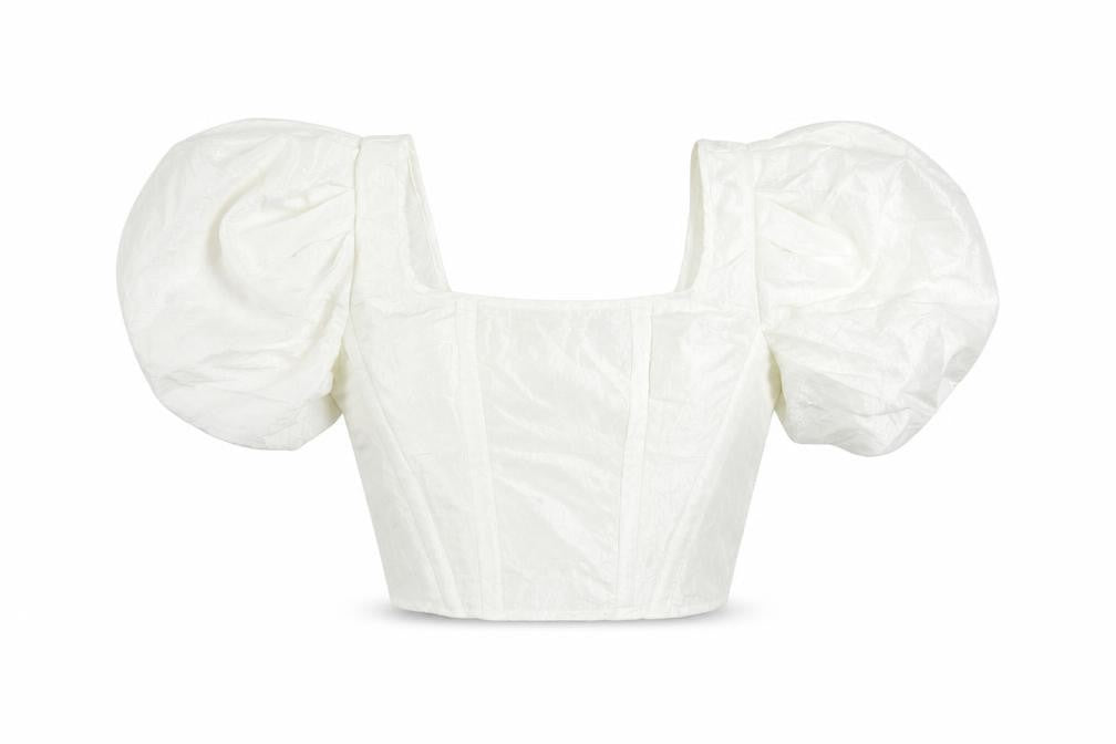 Womens UK Size 8 Topshop White Cropped Blouse