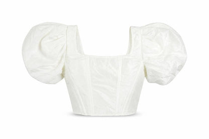 Womens UK Size 8 Topshop White Cropped Blouse