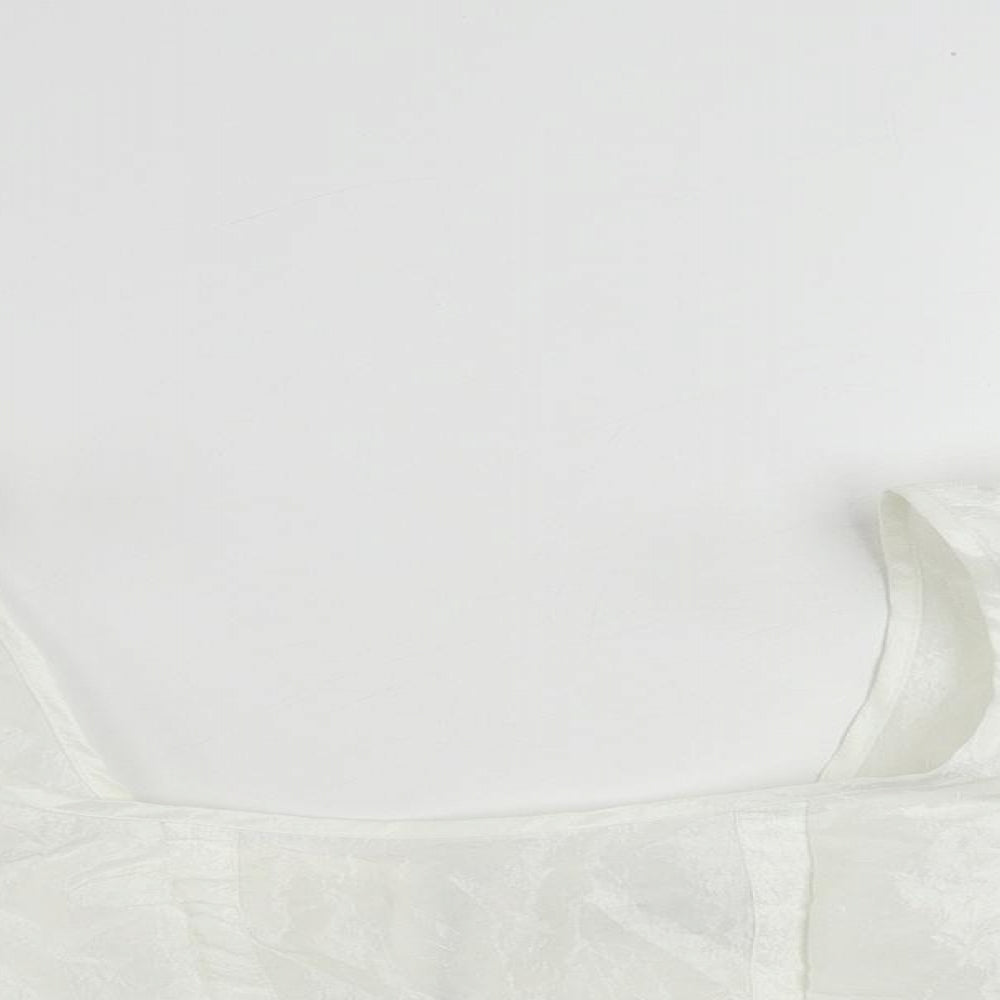 Womens UK Size 8 Topshop White Cropped Blouse