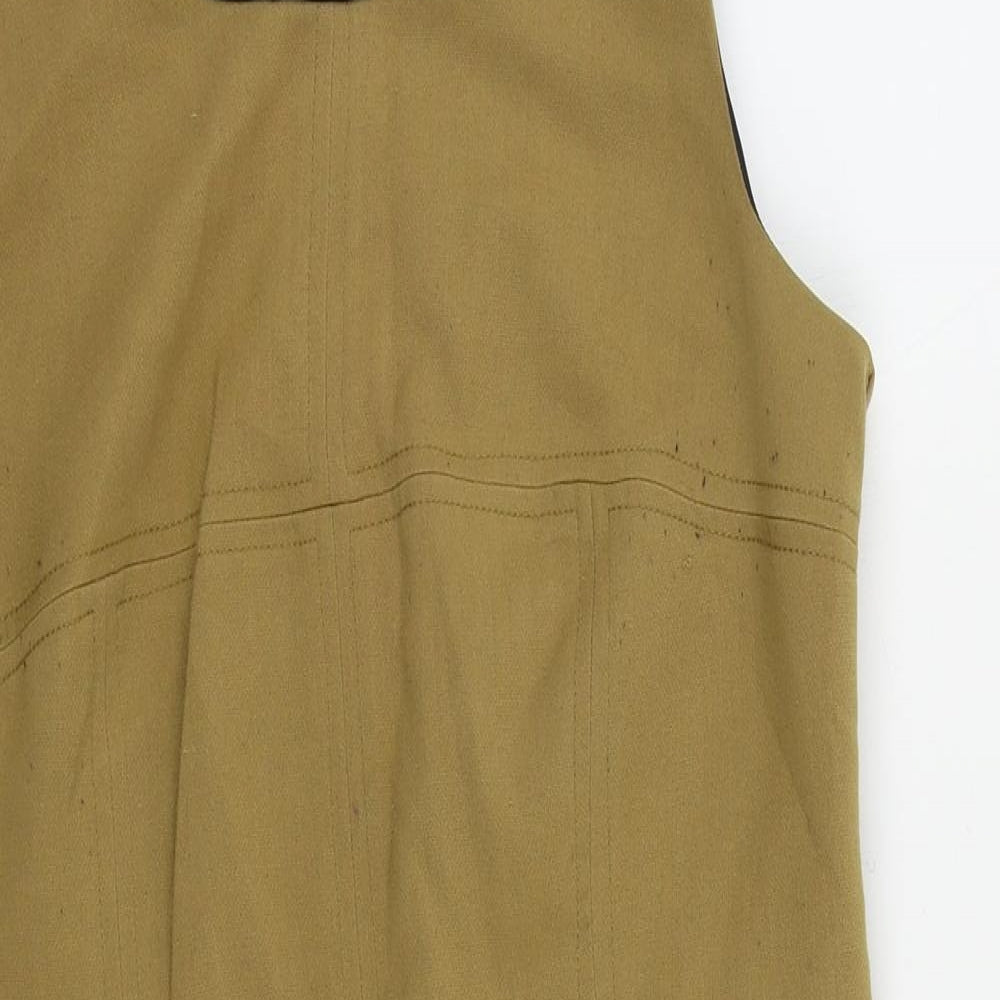 NEXT Womens Beige Polyester Shift Size 10 Round Neck Zip - Lined