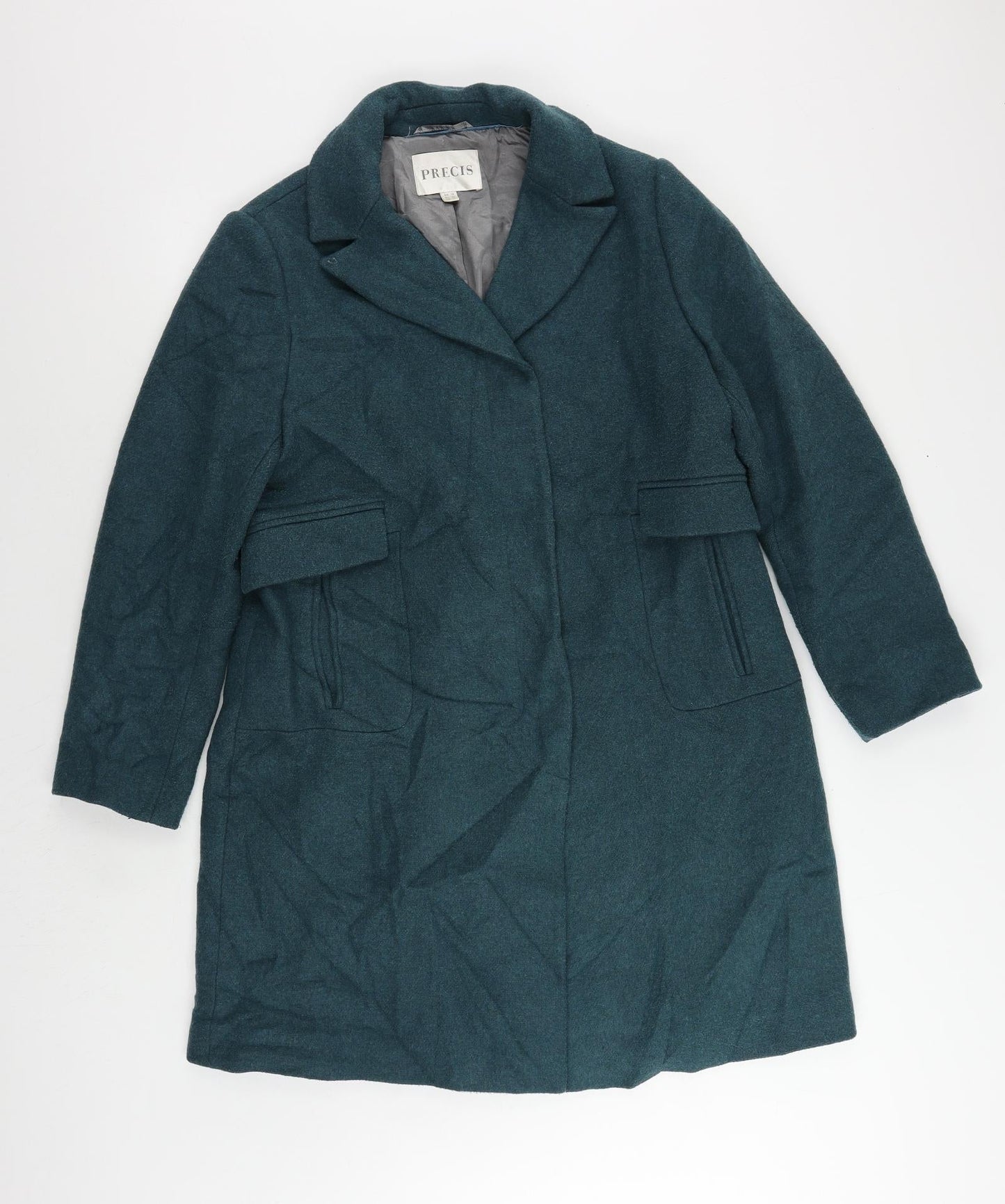 Womens UK Size 14 CC Green Overcoat