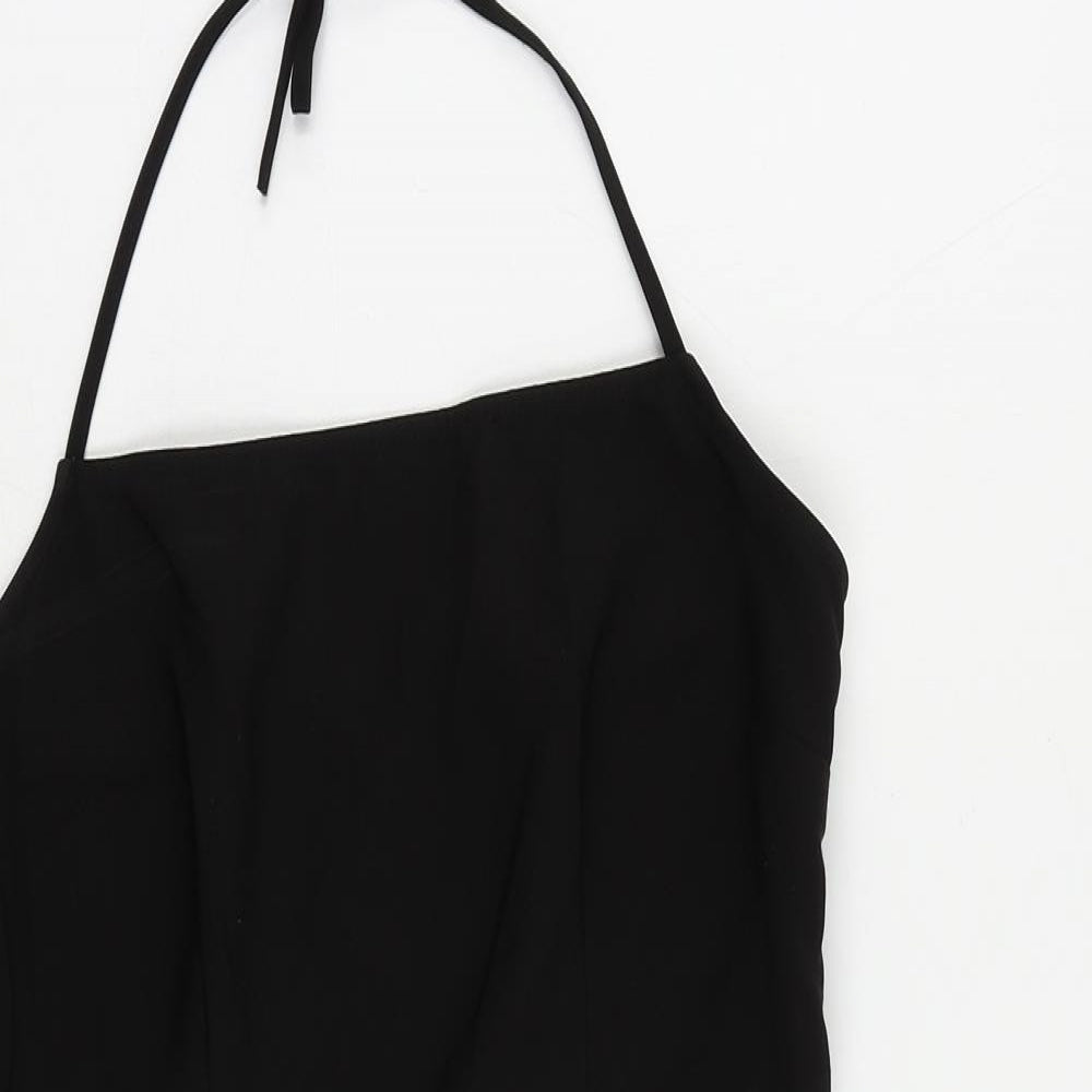 H&M Womens Black Polyester Mini Size 12 Halter Zip