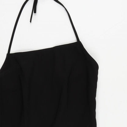 H&M Womens Black Polyester Mini Size 12 Halter Zip