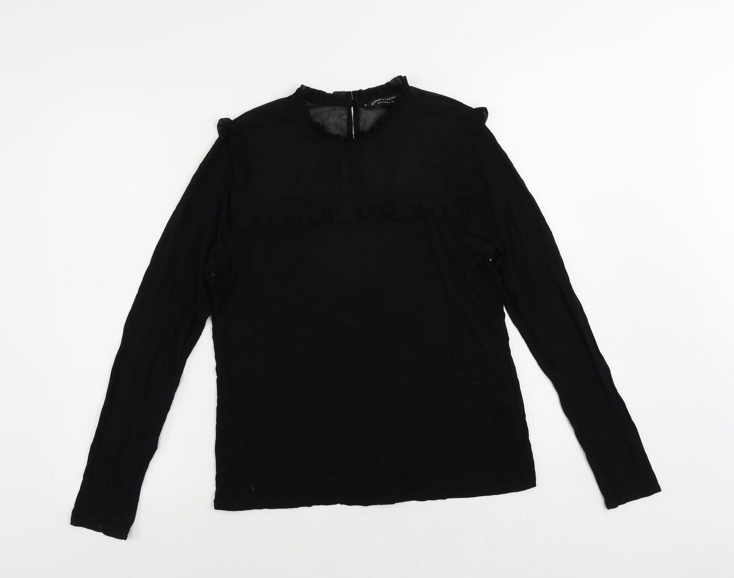 Womens UK Size 12 Dorothy Perkins Black Basic Blouse