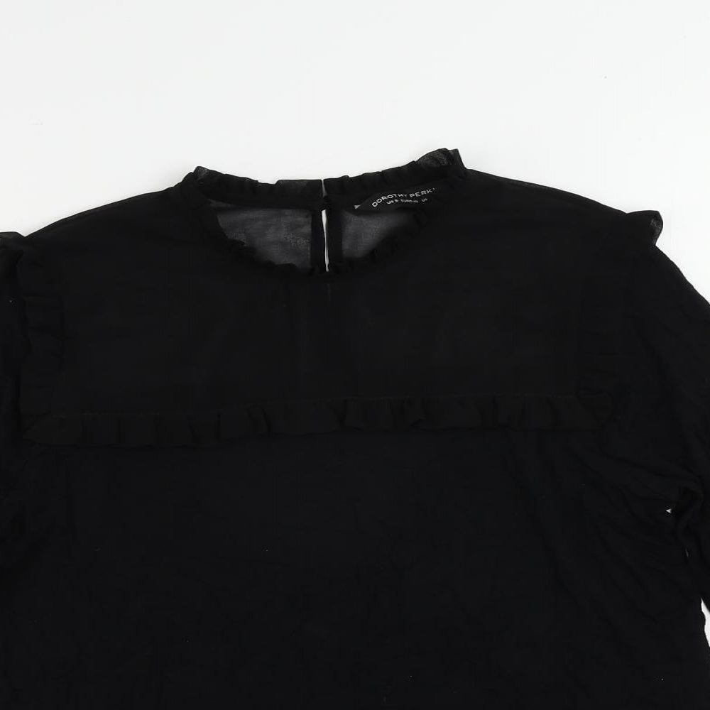 Womens UK Size 12 Dorothy Perkins Black Basic Blouse
