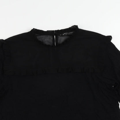 Womens UK Size 12 Dorothy Perkins Black Basic Blouse