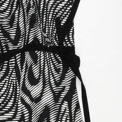 Spirit Womens Black Geometric Viscose Pencil Dress Size 10 Halter Pullover