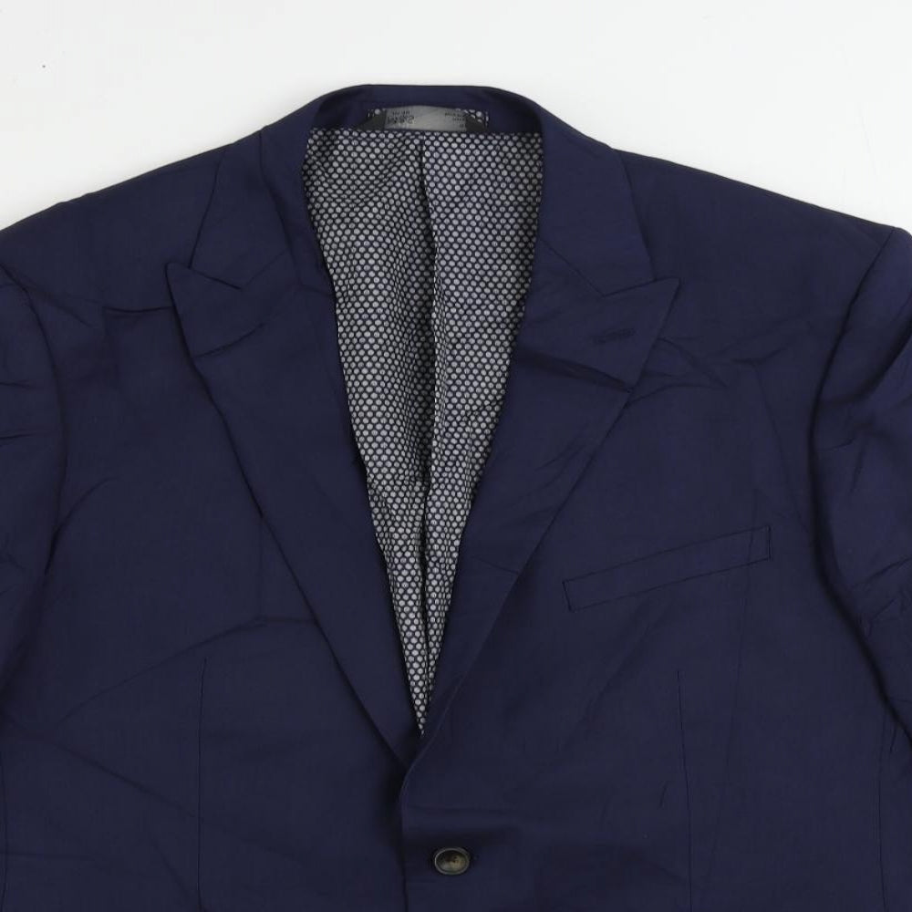 Mens UK Size 44 Marks and Spencer Regular Blue Suit Jacket
