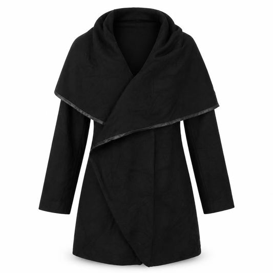 Womens UK Size S Oasis Black Overcoat