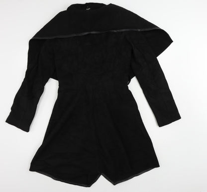 Womens UK Size S Oasis Black Overcoat